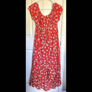 Floral Red Maxi Dress